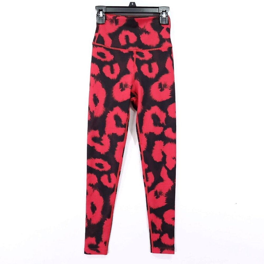 Splits59 High Waist Leggings Size XS Red Animal Print Cropped 26"